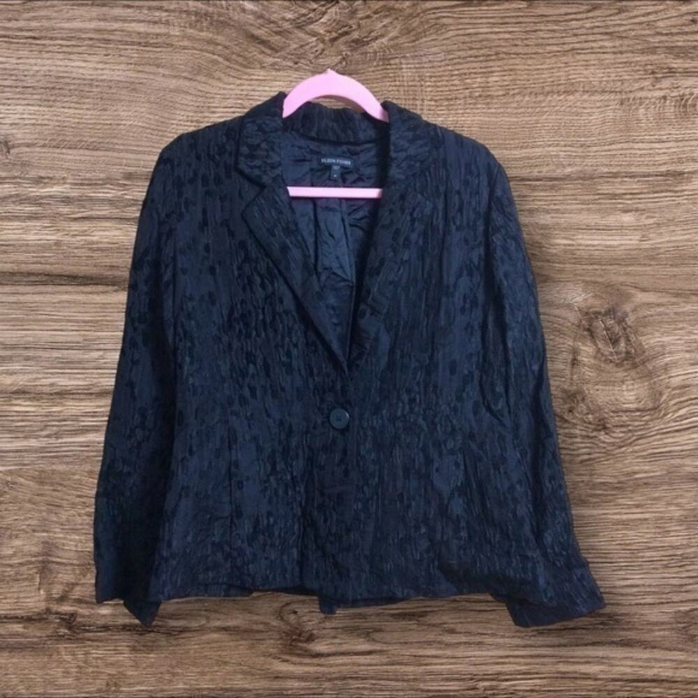 Eileen Fisher, textured jacquard/damask chenille and silk blend Blazer M